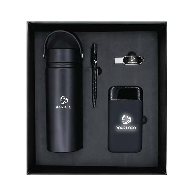 Promotional Gift Sets With The Inclusion Of Cushioned Gift - Insulated Bottle With Handle Metal Pen